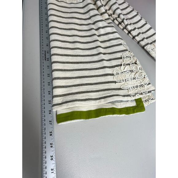 Matilda Jane Classic With A Twist Top Womens Size XS Striped Crochet Lace - Picture 5 of 7